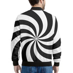 Swirl Optical Illusion Print Men's Bomber Jacket