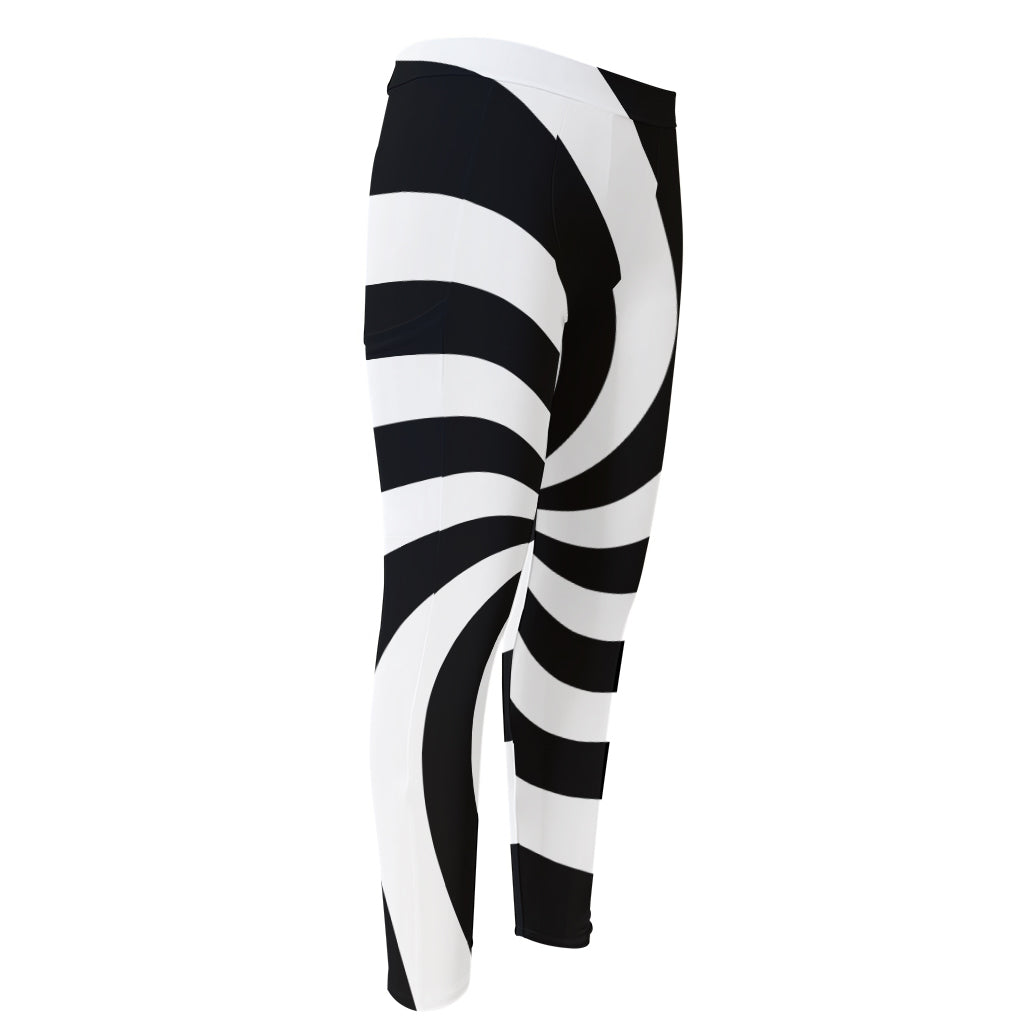 Swirl Optical Illusion Print Men's Compression Pants