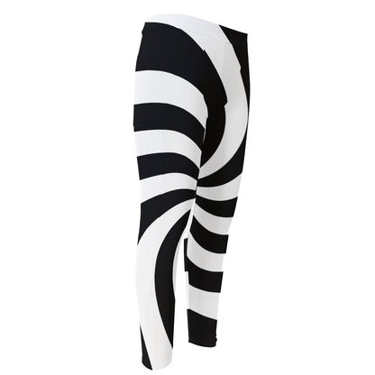 Swirl Optical Illusion Print Men's Compression Pants