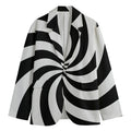 Swirl Optical Illusion Print Men's Cotton Blazer