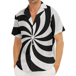 Swirl Optical Illusion Print Men's Deep V-Neck Shirt