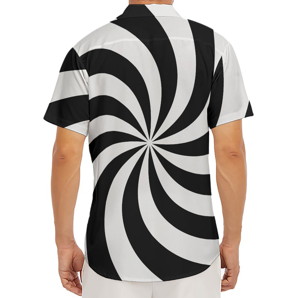 Swirl Optical Illusion Print Men's Deep V-Neck Shirt