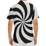 Swirl Optical Illusion Print Men's Deep V-Neck Shirt