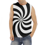 Swirl Optical Illusion Print Men's Fitness Tank Top