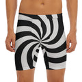 Swirl Optical Illusion Print Men's Long Boxer Briefs