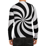 Swirl Optical Illusion Print Men's Long Sleeve Rash Guard