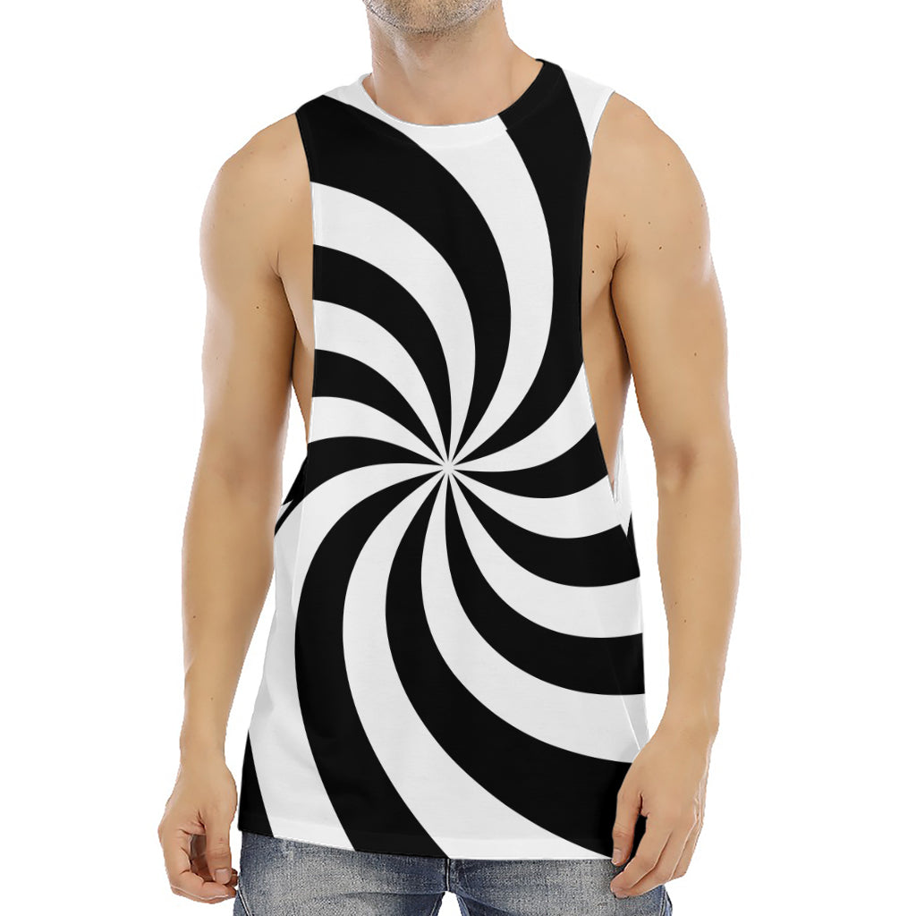Swirl Optical Illusion Print Men's Muscle Tank Top