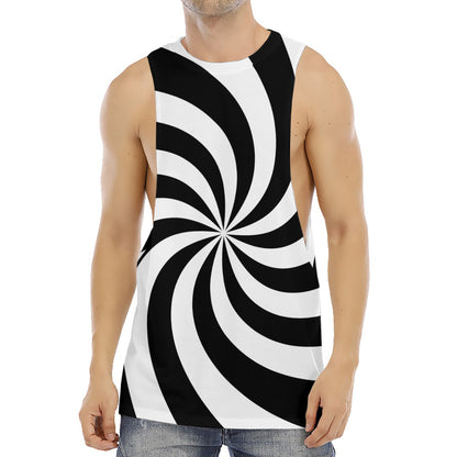 Swirl Optical Illusion Print Men's Muscle Tank Top