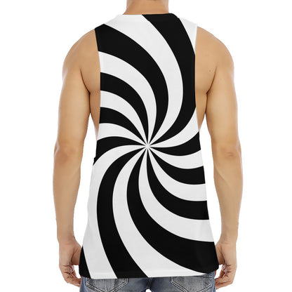 Swirl Optical Illusion Print Men's Muscle Tank Top