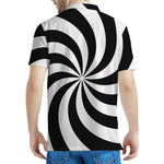 Swirl Optical Illusion Print Men's Polo Shirt