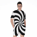 Swirl Optical Illusion Print Men's Romper