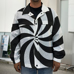 Swirl Optical Illusion Print Men's Shirt Jacket