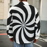 Swirl Optical Illusion Print Men's Shirt Jacket