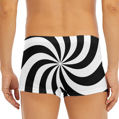 Swirl Optical Illusion Print Men's Short Boxer Briefs
