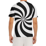 Swirl Optical Illusion Print Men's Short Sleeve Rash Guard