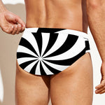 Swirl Optical Illusion Print Men's Swim Briefs