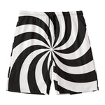 Swirl Optical Illusion Print Men's Swim Trunks