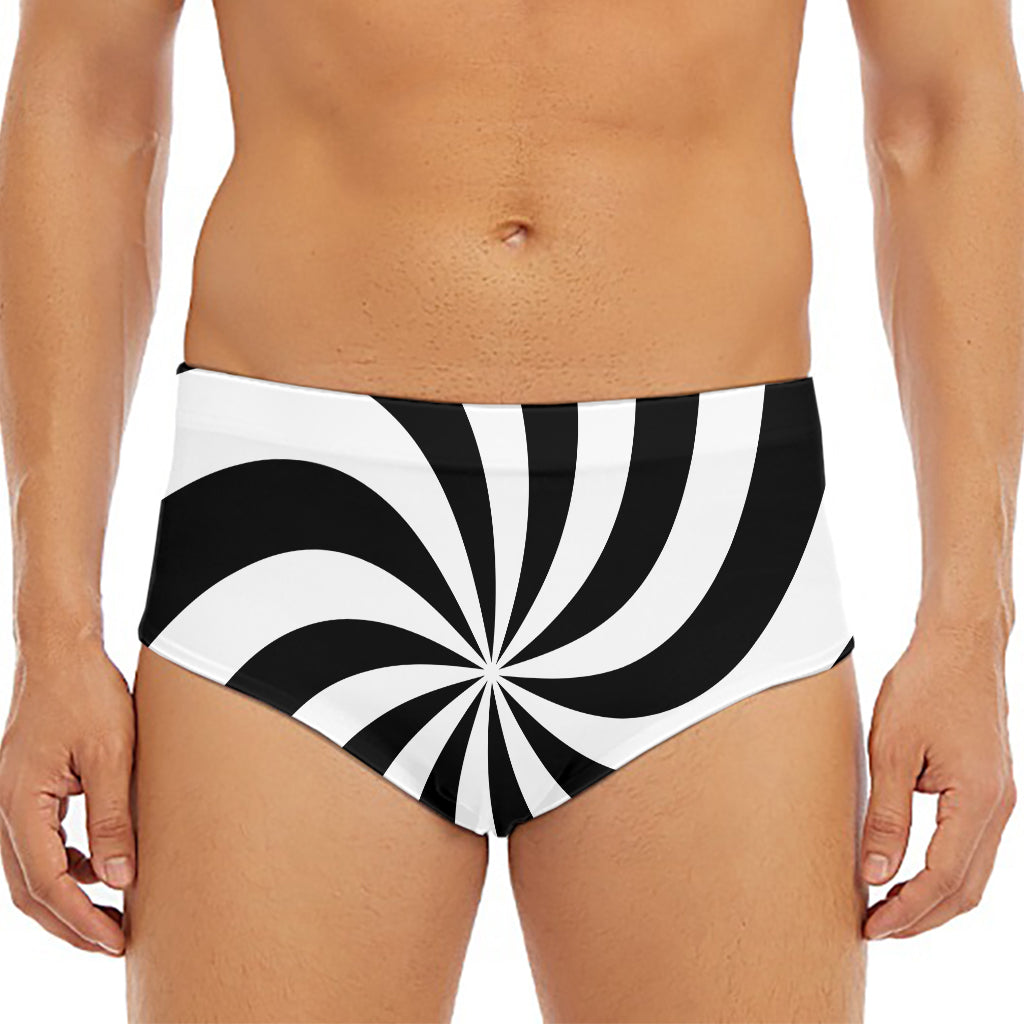Swirl Optical Illusion Print Men's Triangle Swim Briefs