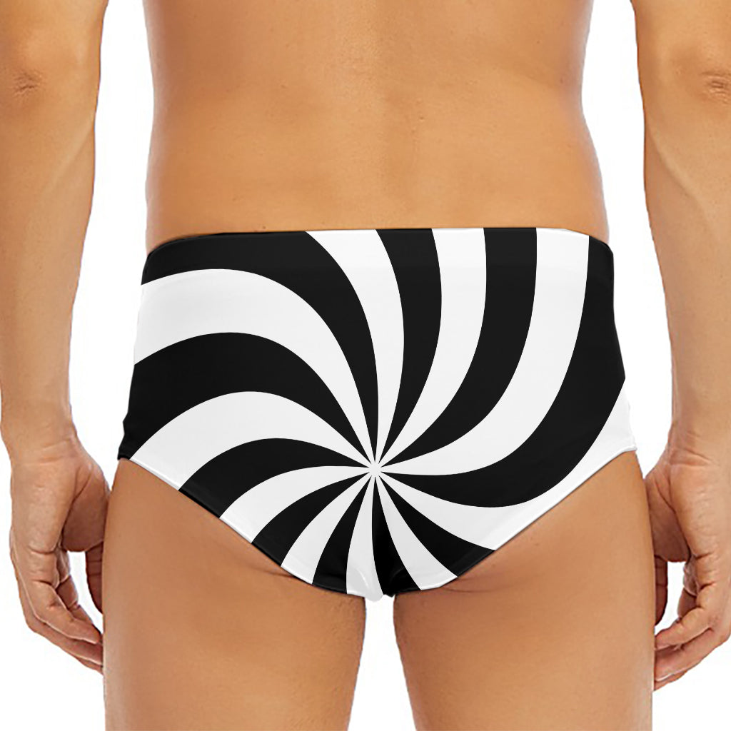 Swirl Optical Illusion Print Men's Triangle Swim Briefs