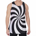 Swirl Optical Illusion Print Men's Velvet Tank Top