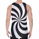 Swirl Optical Illusion Print Men's Velvet Tank Top