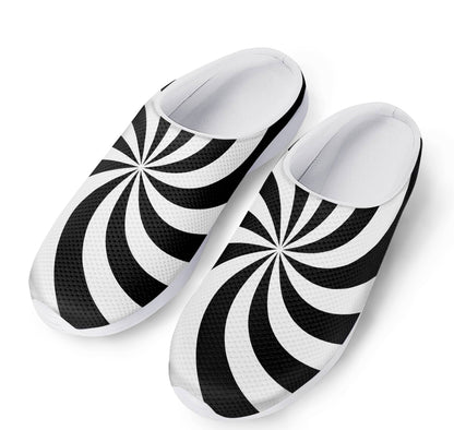 Swirl Optical Illusion Print Mesh Casual Shoes