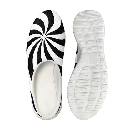 Swirl Optical Illusion Print Mesh Casual Shoes