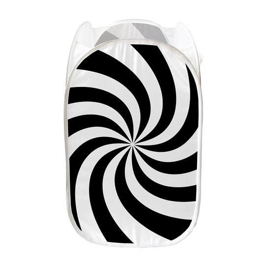 Swirl Optical Illusion Print Mesh Laundry Hamper