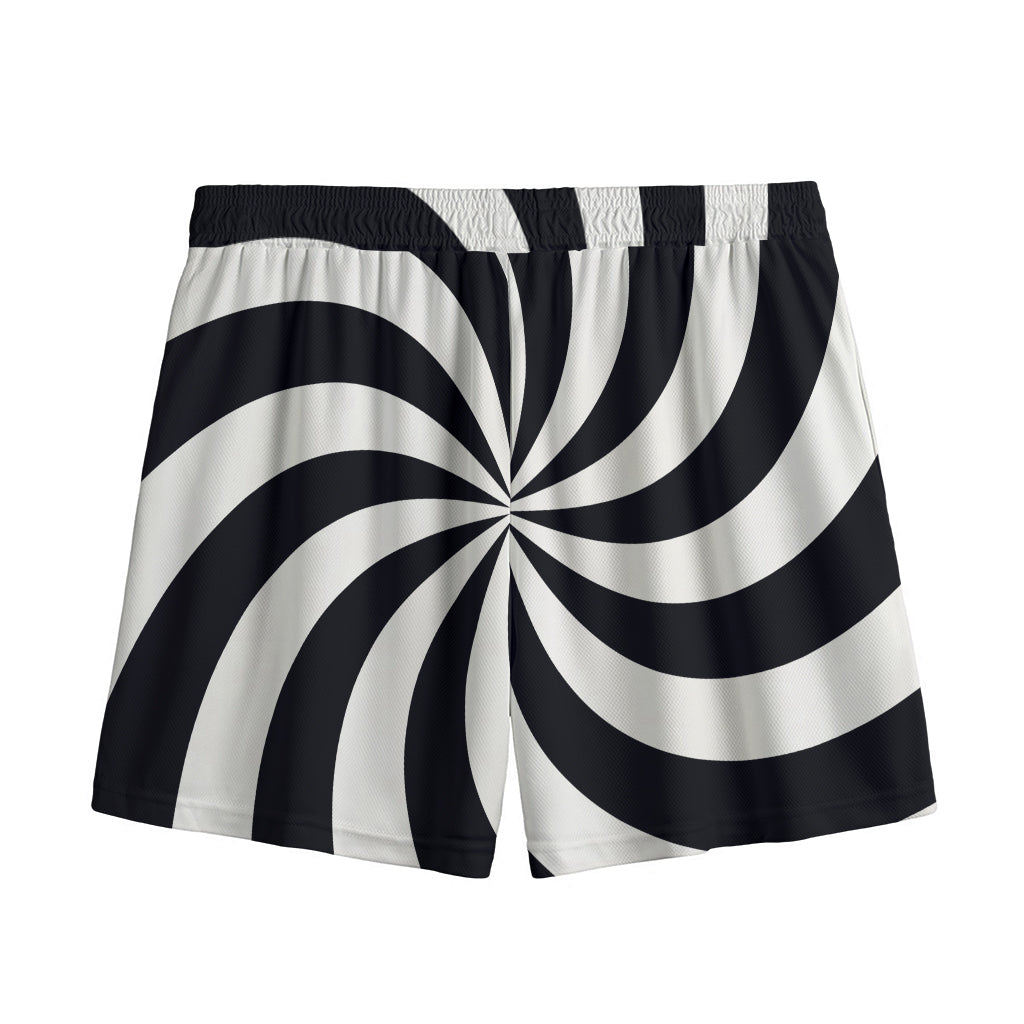 Swirl Optical Illusion Print Mesh Shorts