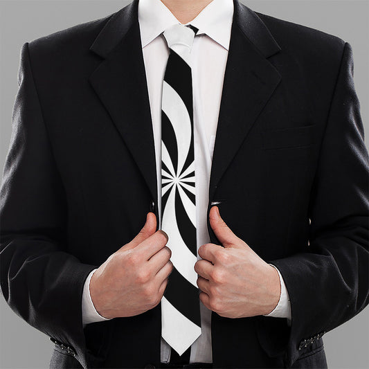 Swirl Optical Illusion Print Necktie