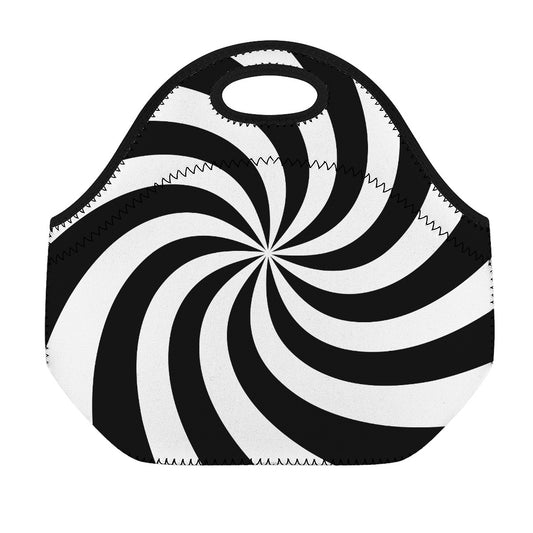 Swirl Optical Illusion Print Neoprene Lunch Bag