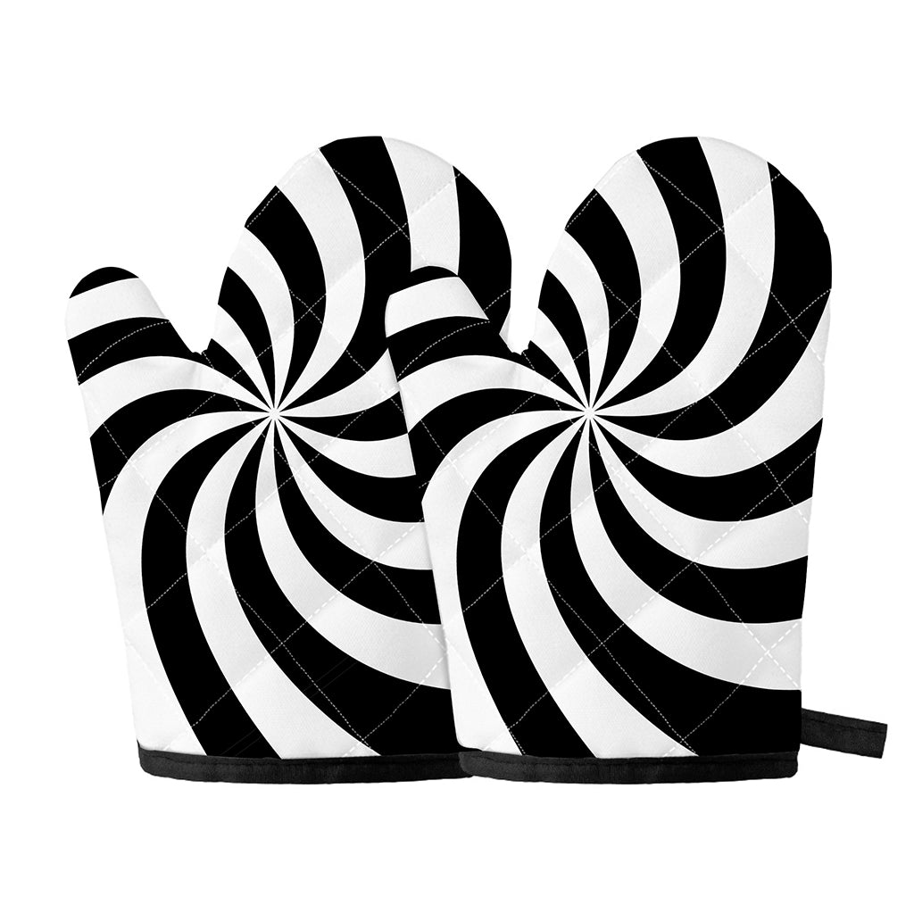Swirl Optical Illusion Print Oven Mitts