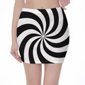 Swirl Optical Illusion Print Pencil Mini Skirt