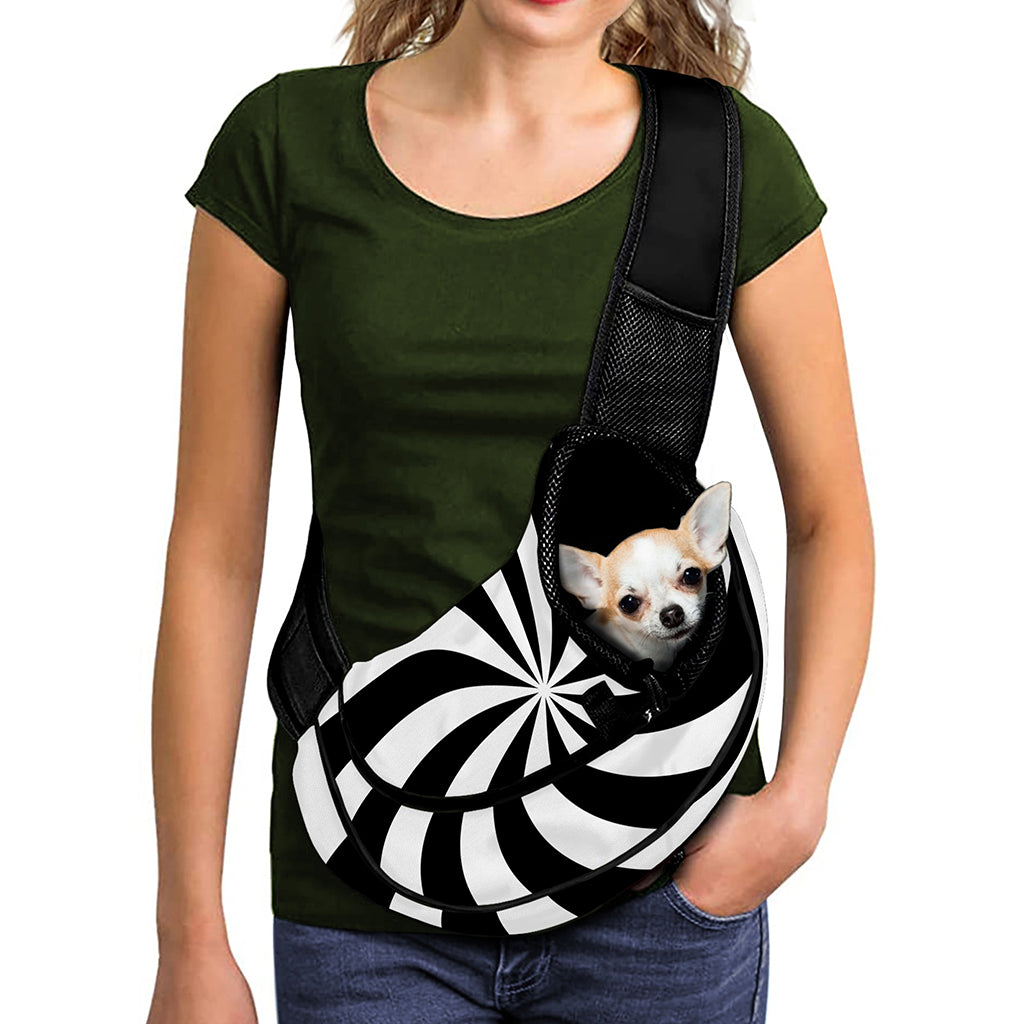 Swirl Optical Illusion Print Pet Sling Carrier