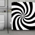 Swirl Optical Illusion Print Polyester Shower Curtain