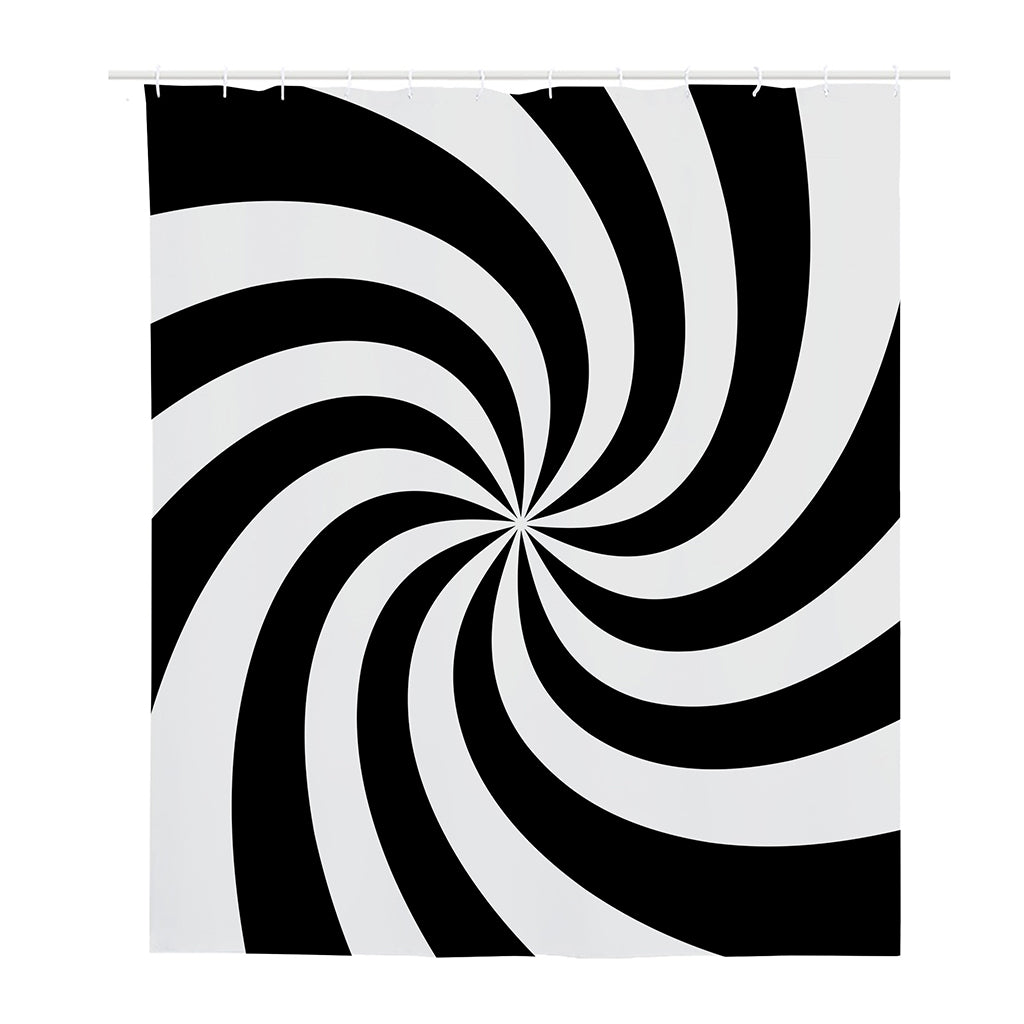 Swirl Optical Illusion Print Polyester Shower Curtain