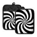 Swirl Optical Illusion Print Pot Holders With Pocket