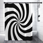 Swirl Optical Illusion Print Premium Shower Curtain