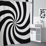 Swirl Optical Illusion Print Premium Shower Curtain