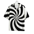 Swirl Optical Illusion Print Rayon Hawaiian Shirt