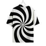 Swirl Optical Illusion Print Rayon Hawaiian Shirt