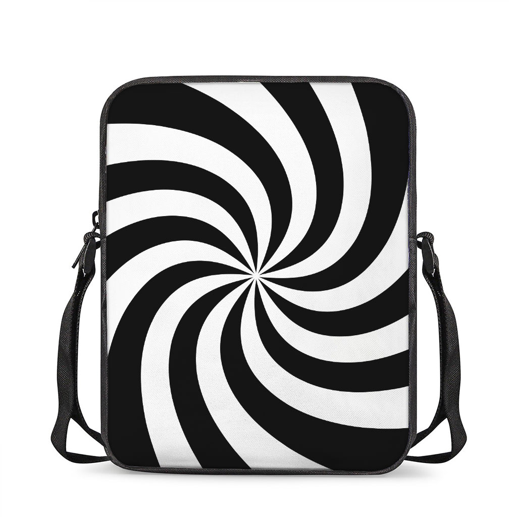 Swirl Optical Illusion Print Rectangular Crossbody Bag