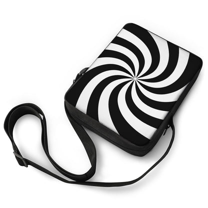 Swirl Optical Illusion Print Rectangular Crossbody Bag