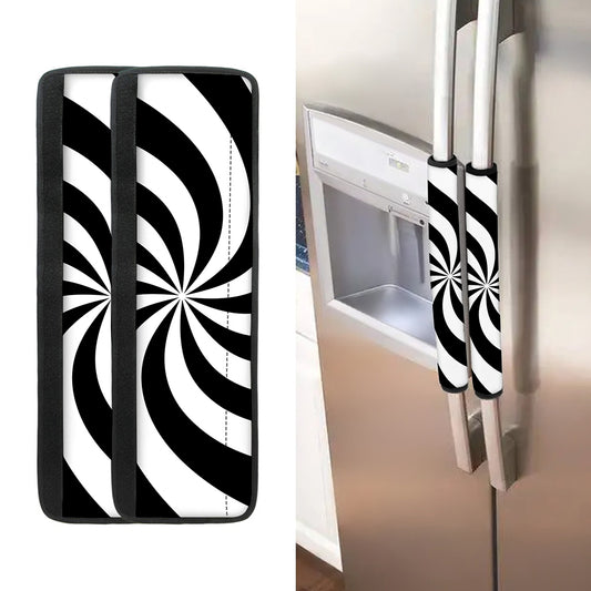 Swirl Optical Illusion Print Refrigerator Handle Covers