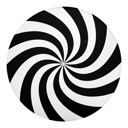 Swirl Optical Illusion Print Round Blanket