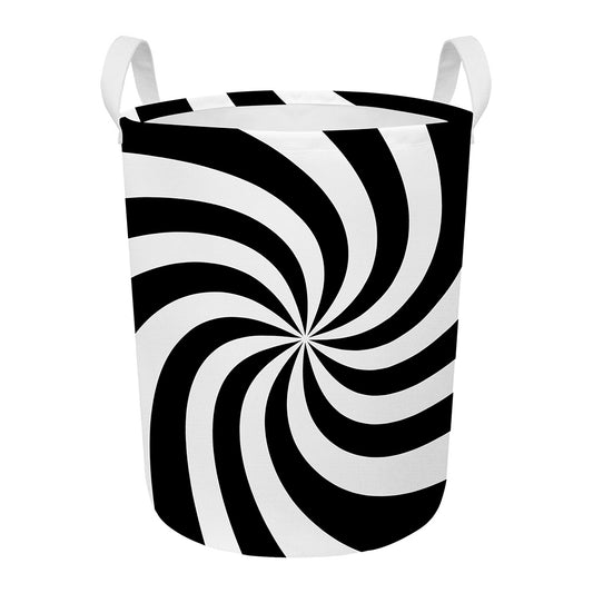 Swirl Optical Illusion Print Round Laundry Basket