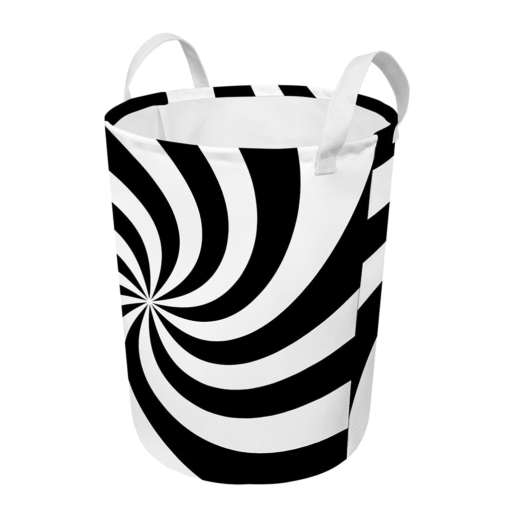 Swirl Optical Illusion Print Round Laundry Basket
