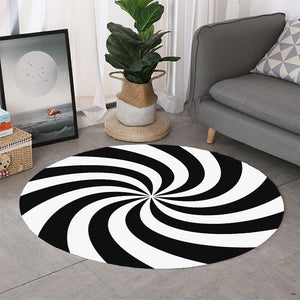 Swirl Optical Illusion Print Round Rug