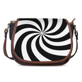Swirl Optical Illusion Print Saddle Bag