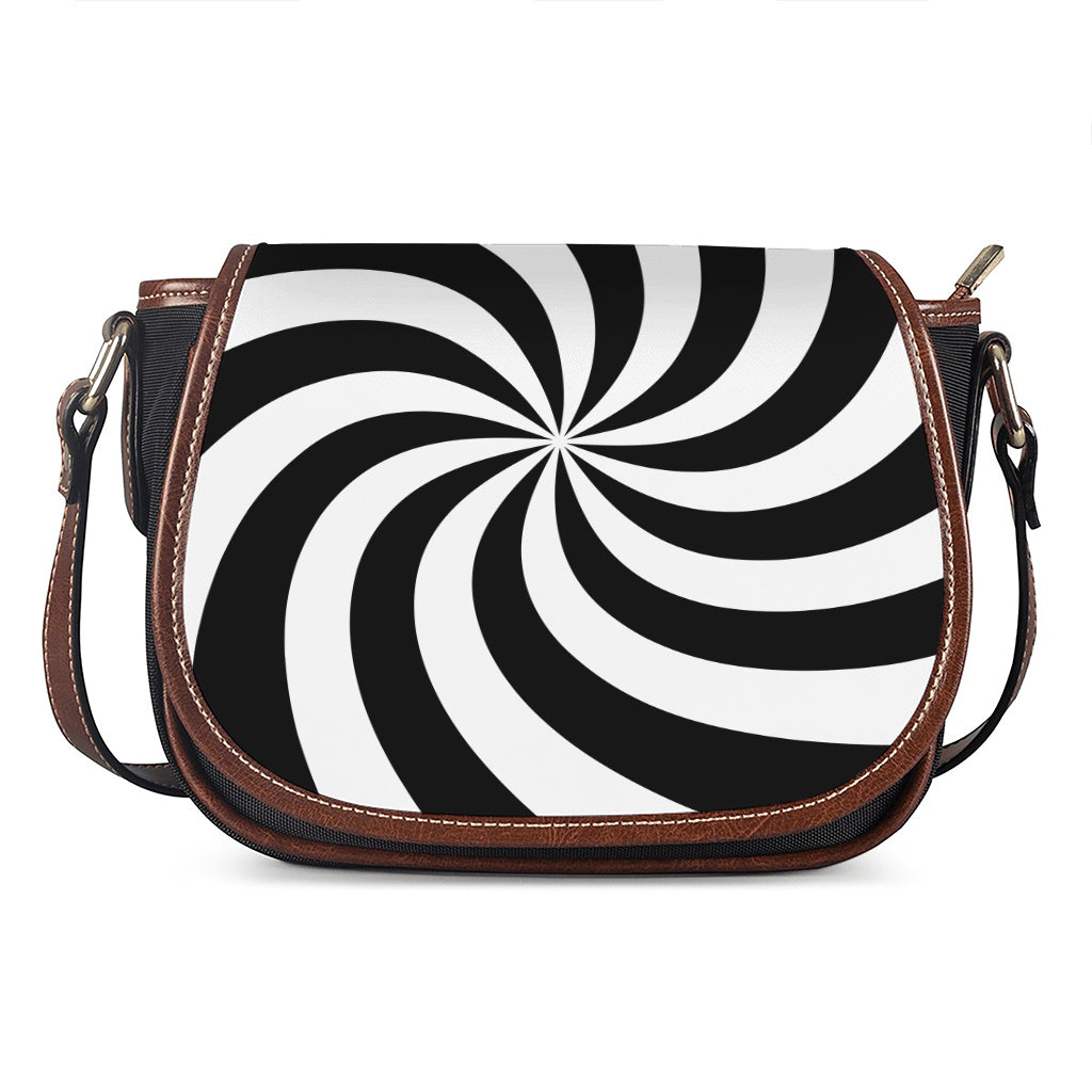 Swirl Optical Illusion Print Saddle Bag